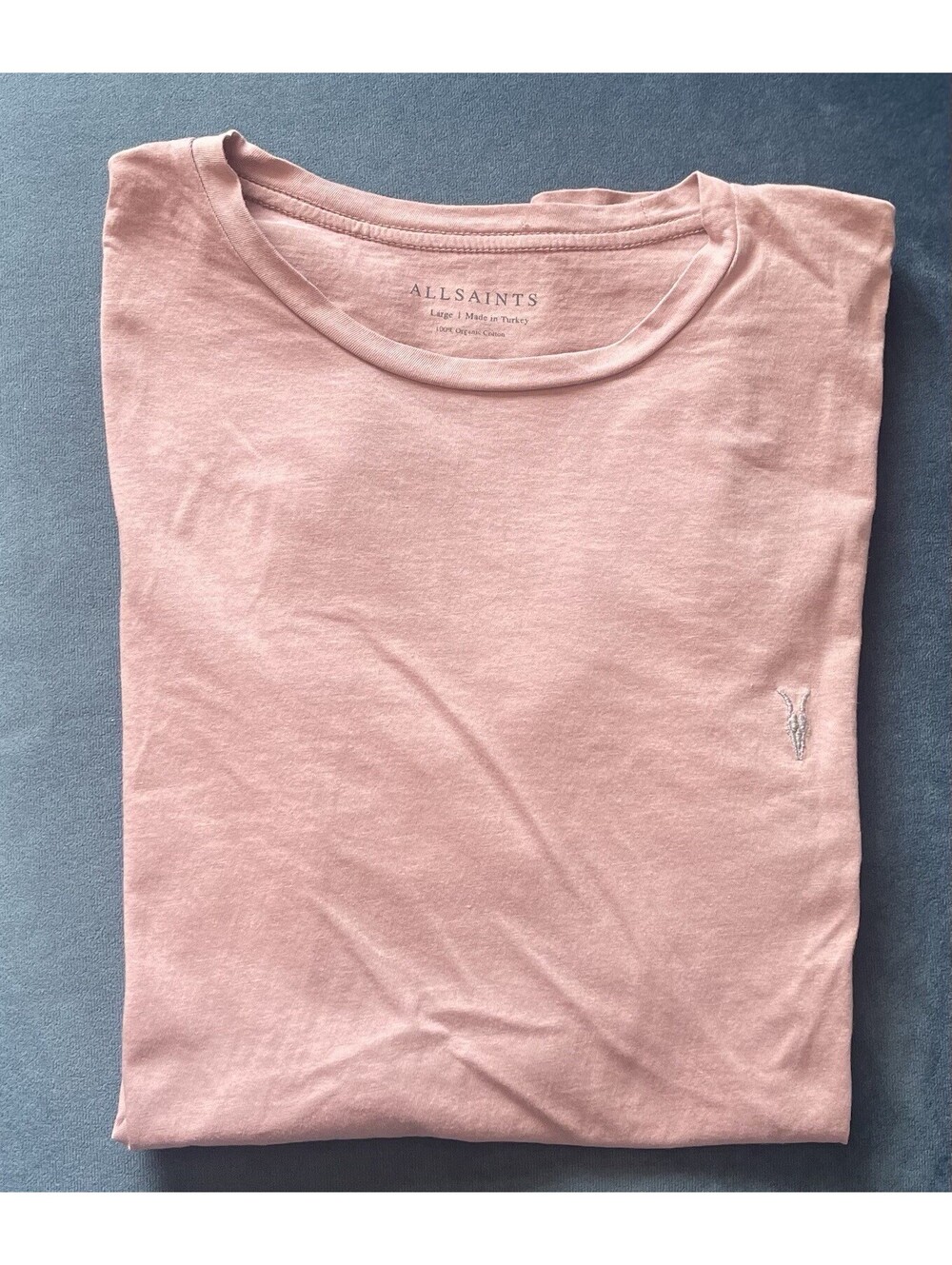 Allsaints SS Tonic Crew T-Shirt Men’s L 100% Organic Cotton Dusty Pink MD058Y